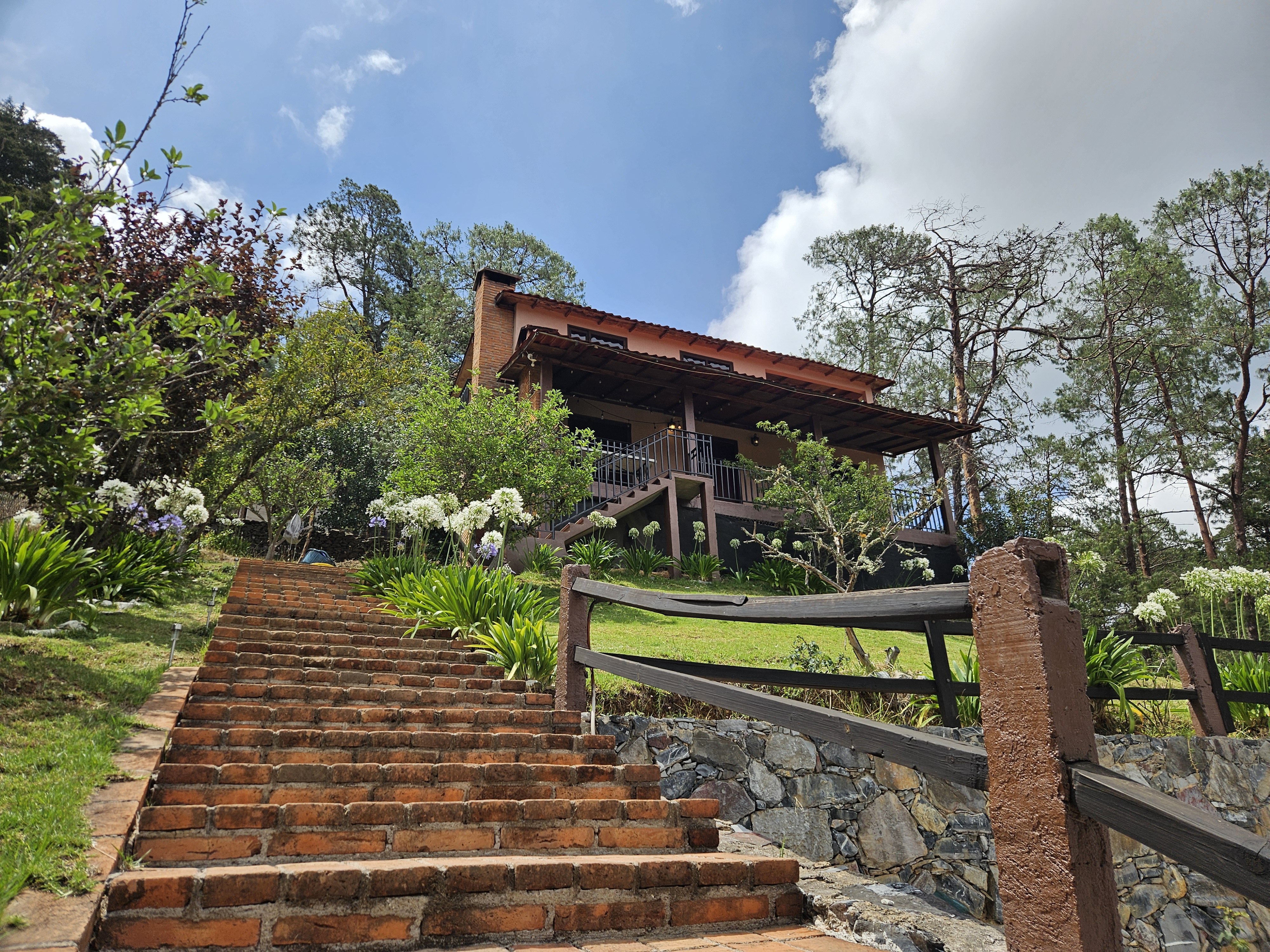 Vista de la cabaña